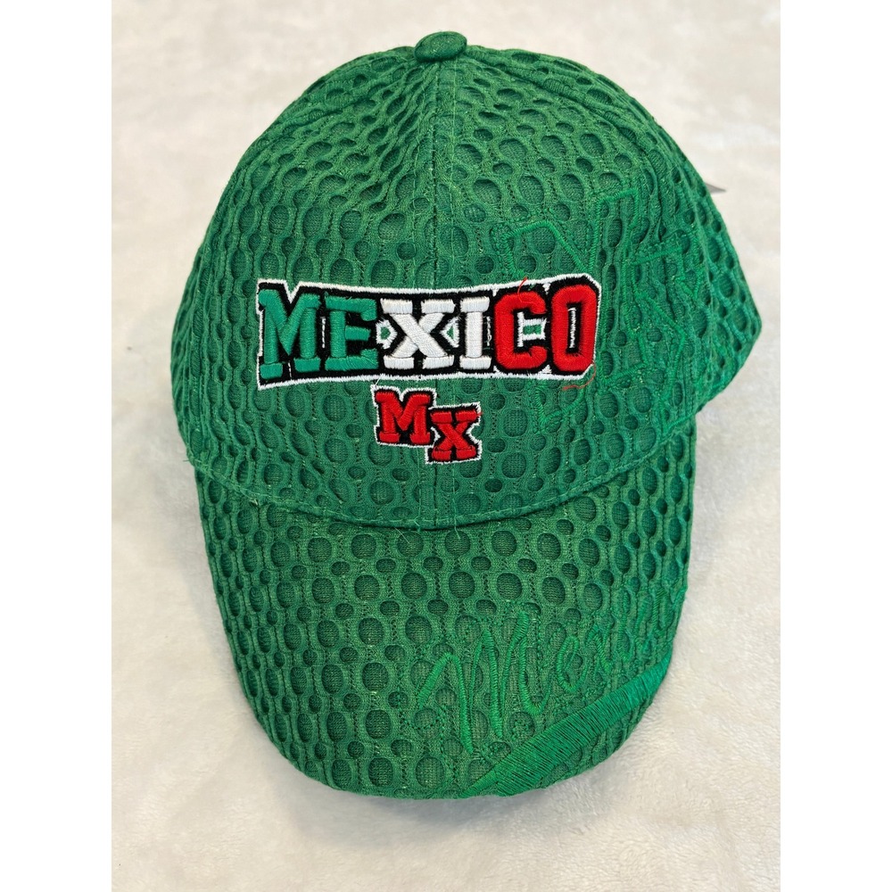Golden Lion Mexico MX Green Mesh Snapback Hat Embroidered Baseball Cap OSFM